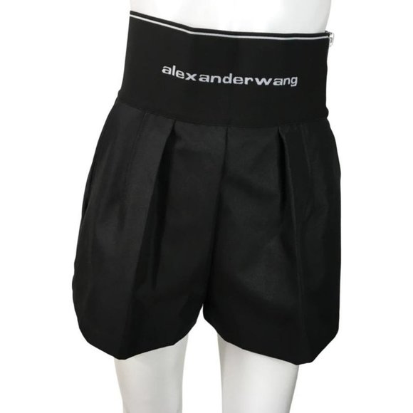 Alexanderwang Women's Safari Short In Cotton High Waist Tailoring Black Sz 4